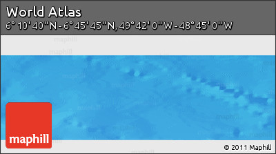 Physical Panoramic Map of the Area around 6° 28' 13" N, 49° 13' 30" W