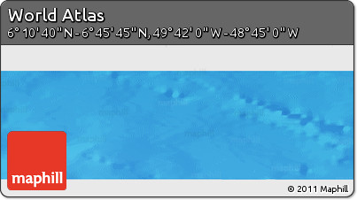 Physical Panoramic Map of the Area around 6° 28' 13" N, 49° 13' 30" W