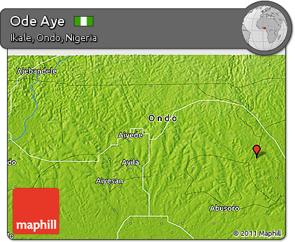 Physical 3D Map of Ode Aye