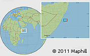 Savanna Style Location Map of the area around 6° 28' 13" N, 50° 13' 30" E