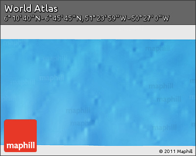 Physical 3D Map of the Area around 6° 28' 13" N, 50° 55' 29" W