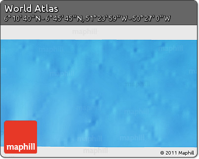 Physical 3D Map of the Area around 6° 28' 13" N, 50° 55' 29" W