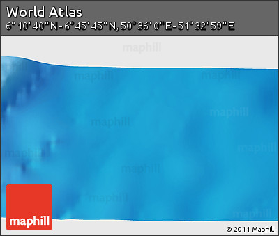 Physical 3D Map of the Area around 6° 28' 13" N, 51° 4' 30" E