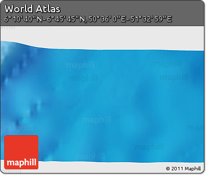 Physical 3D Map of the Area around 6° 28' 13" N, 51° 4' 30" E
