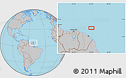 Gray Location Map of the area around 6° 28' 13" N, 51° 46' 29" W