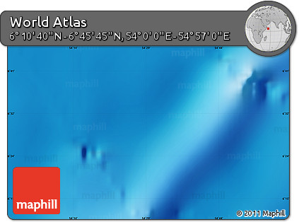 Shaded Relief Map of the Area around 6° 28' 13" N, 54° 28' 30" E