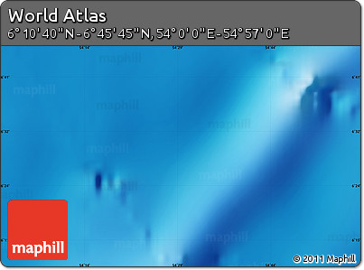 Shaded Relief Map of the Area around 6° 28' 13" N, 54° 28' 30" E