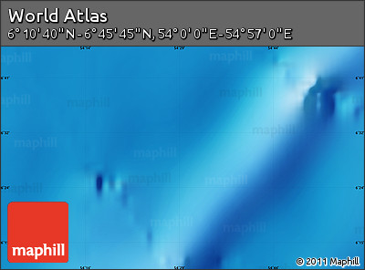 Shaded Relief Map of the Area around 6° 28' 13" N, 54° 28' 30" E