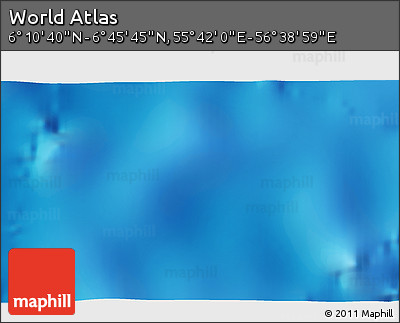 Physical 3D Map of the Area around 6° 28' 13" N, 56° 10' 29" E