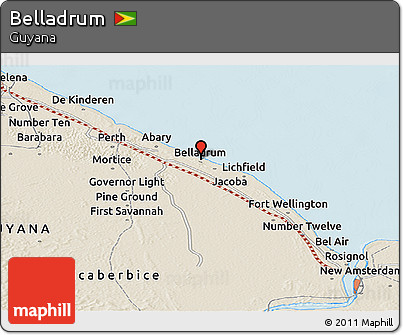 Shaded Relief Panoramic Map of Belladrum