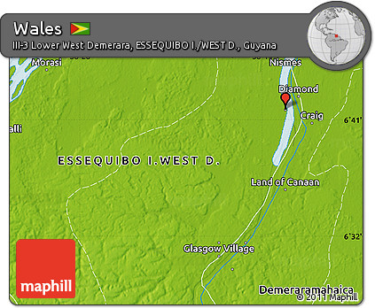 Physical Map of Wales