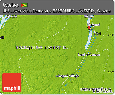 Physical Map of Wales