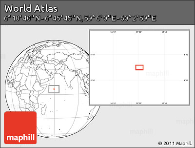 Blank Location Map of the Area around 6° 28' 13" N, 59° 34' 30" E