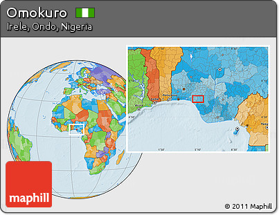 Political Location Map of Omokuro