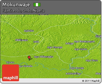 Physical Panoramic Map of Mokunwaje