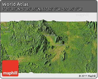 Satellite 3D Map of the Area around 6° 28' 13" N, 66° 13' 29" W