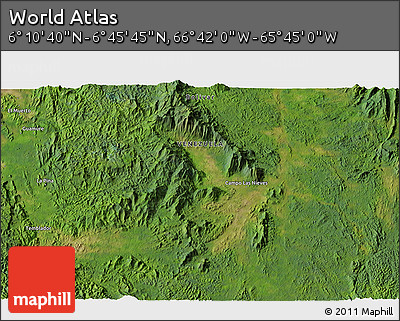 Satellite 3D Map of the Area around 6° 28' 13" N, 66° 13' 29" W