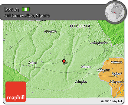 Political 3D Map of Issua
