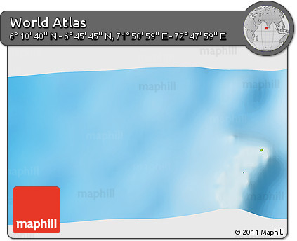 Physical 3D Map of the Area around 6° 28' 13" N, 72° 19' 29" E
