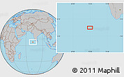 Gray Location Map of the area around 6° 28' 13" N, 72° 19' 29" E