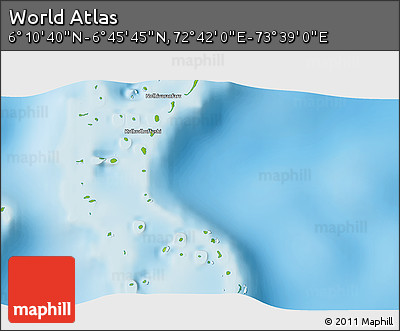 Physical 3D Map of the Area around 6° 28' 13" N, 73° 10' 30" E