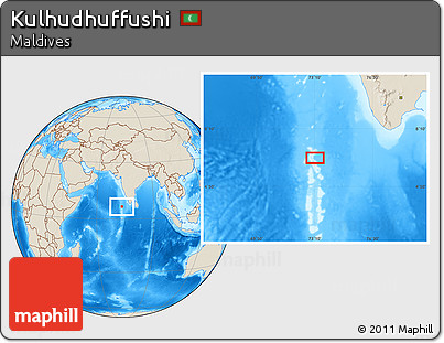 Shaded Relief Location Map of Kulhudhuffushi