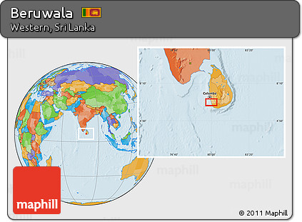 Political Location Map of Beruwala