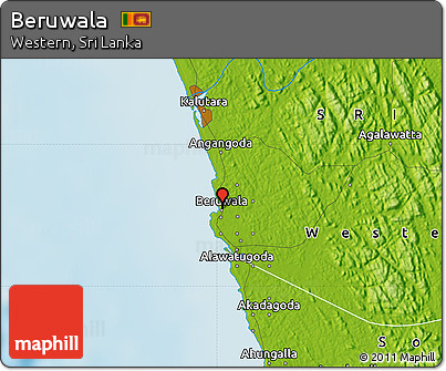 Physical Map of Beruwala