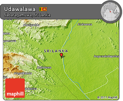 Physical 3D Map of Udawalawa