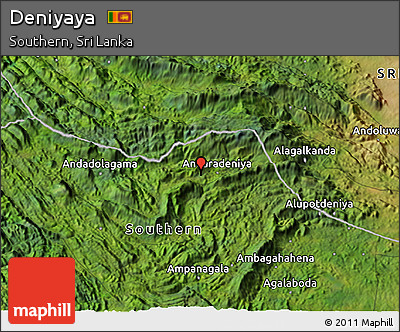 Satellite 3D Map of Deniyaya