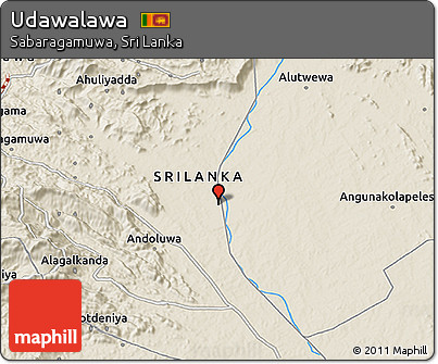 Shaded Relief 3D Map of Udawalawa