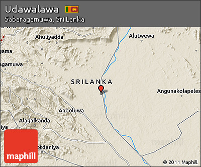 Shaded Relief 3D Map of Udawalawa