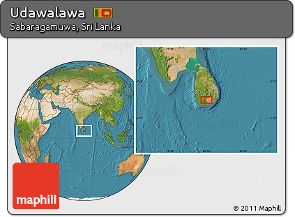 Satellite Location Map of Udawalawa