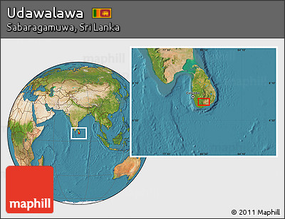 Satellite Location Map of Udawalawa