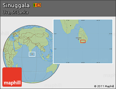 Savanna Style Location Map of Sinuggala