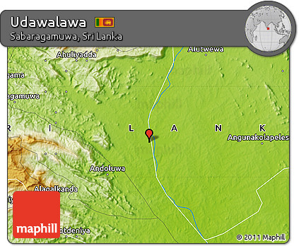 Physical Map of Udawalawa