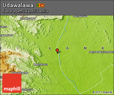 Physical Map of Udawalawa