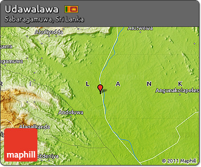 Physical Map of Udawalawa