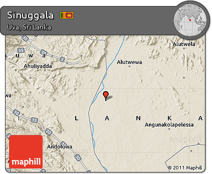 Shaded Relief Map of Sinuggala