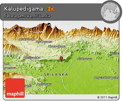 Physical Panoramic Map of Kalupedigama
