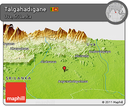 Physical Panoramic Map of Talgahadigane