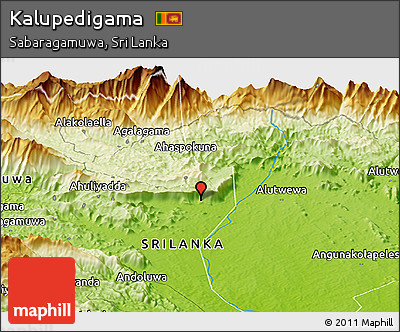Physical Panoramic Map of Kalupedigama
