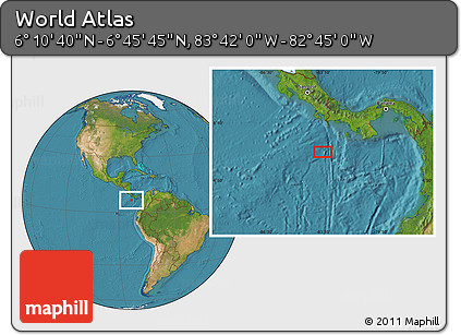 Satellite Location Map of the Area around 6° 28' 13" N, 83° 13' 29" W