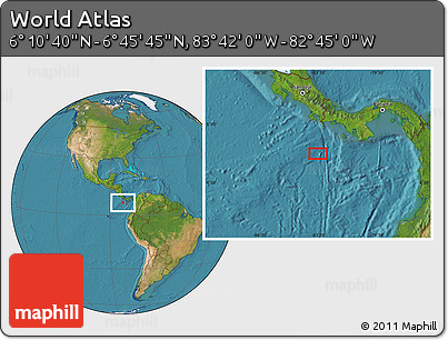 Satellite Location Map of the Area around 6° 28' 13" N, 83° 13' 29" W