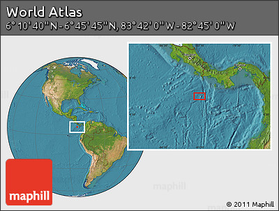 Satellite Location Map of the Area around 6° 28' 13" N, 83° 13' 29" W