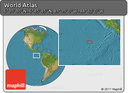 Satellite Location Map of the Area around 6° 28' 13" N, 89° 10' 30" W
