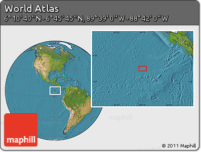 Satellite Location Map of the Area around 6° 28' 13" N, 89° 10' 30" W