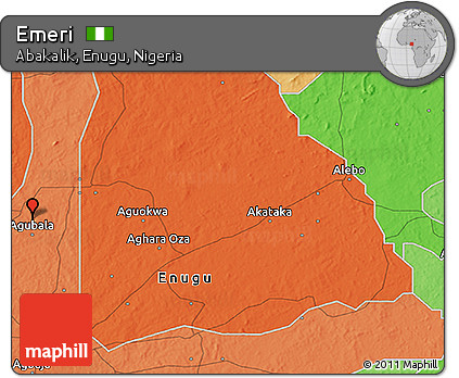 Political 3D Map of Emeri