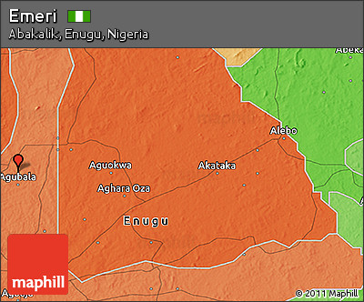 Political 3D Map of Emeri