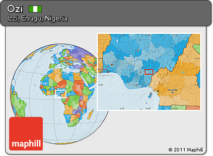 Political Location Map of Ozi